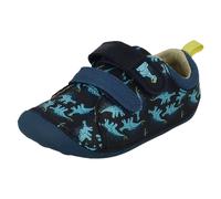 Clarks Tiny Stomp T Navy Leather Kids Boys First Shoes 7598-66F in a Plain Leather in Size 4.5