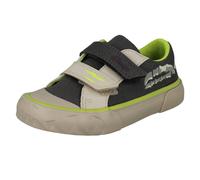 Clarks Boys Clarks Dinosaur Canvas Shoes Foxing Stomp - Grey (Toddler) - UK 5.5 Infant - F