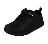 Clarks Originals Boys Sneaker Steggystride Black Leather UK 13 Child