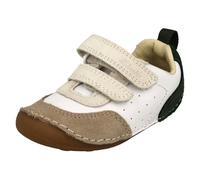 Clarks Boys Clarks Mini Me Inspired Cruising Shoes Tiny Hero T - White/Green - UK 3 Infant - G