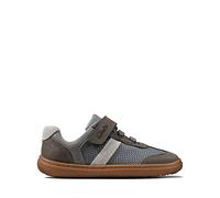 Clarks Boys Elasticated Lace Detailed Shoes Flash Step T - Grey Combi Leather - UK Size 9.5F - EU Size 27.5 - US Size 10M