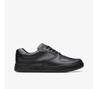 Clarks Boys Fawn Lay Y Sneaker, Black Leather, 3 UK
