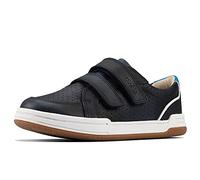 Clarks Boy's Fawn Solo Sneaker, Navy Leather, 12.5 UK Child