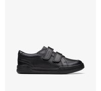 Clarks Boys Fawn Strap Sneaker, Black Black Leather, 10.5 UK Wide