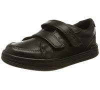 Clarks Boy's Fawn Strap Sneaker, Black Black Leather, 12.5 UK Child