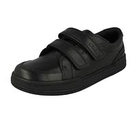 Clarks Boy's Fawn Strap Sneaker, Black Black Leather, 12.5 UK Child