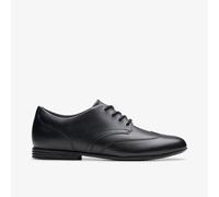 Clarks Boys,Girls,Kids Unisex Finja Wing Youth Black Leather Brogues,School