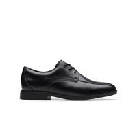 Clarks Boys,Girls,Kids Unisex Jonwin Loop Youth Black Leather Lace Up,School