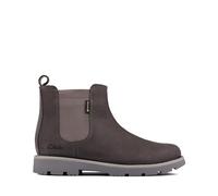 Clarks Boys Heath Snug O Chelsea Boots, Dark grey leather, 34 EU