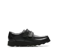 Clarks Boys Clarks Hook And Loop Fastening Formal Shoes Crown Tate - Black Leather - UK 10.5 Child - F