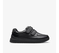 Clarks Kids Keelan Flare Double Strap Leather School Shoe, Black, Size 11.5 Younger Black