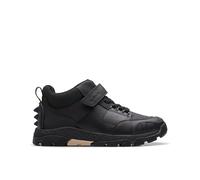 Clarks Boys,Kids Unisex Steggy 2 Glow Kid Black Leather Ankle Boots,Trainers,High Tops,Riptape,School Shoes