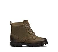 Clarks Boy's Mid Calf Boot, Khaki Leather, 6.5 UK Child