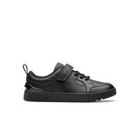 Clarks Boys Oslo Flare K Oxford Flat, Black Leather, 11 UK