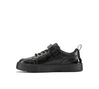 Clarks Boys Oslo Flare Oxford Flat, Black Leather, 1 UK