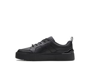 Clarks Boys Oslo Flare Y Oxford Flat, Black Leather, 5.5 UK