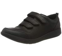 Clarks Boy's Scape Sky Y Sneakers, Black Leather, 8.5 UK Wide