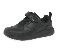 Clarks Boys Steggystride Sneaker, Black Leather, 14 UK Child