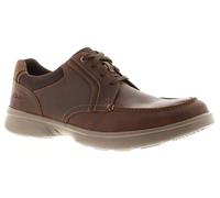 Clarks Bradley Vibe Men's Dark Brown Leather Casual Shoes, Size: 10