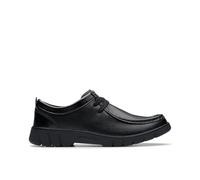 Clarks Branch Low Youth Leather Shoes in Black