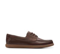 Clarks for man. 26181271 Bratton Boat brown leather shoes (6.5UK= 40), Flat, Laces, Casual