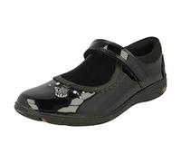 Clarks Girls Shell Detailed School Shoes Sea Shimmer K - Black Patent - UK Size 2.5H - EU Size 35 - US Size 3XW