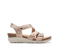 Clarks Women's Calenne Clara Bronze Metallic Wedges in Metallics | Size: 6.5-Standard Fit Clarks Metallics 6.5-Standard Fit