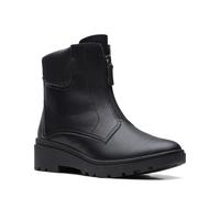 Clarks Calla Zip 26167695 Womens Black Leather Zipper Casual Dress Boots