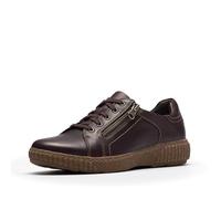 Clarks Caroline Janna Women's Leather Side Zip Sneaker, Merlot Leather, 39.5 EU