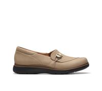 Clarks Certina Ease Pebble Nubuck Slip Ons In Grey Grey 5-Standard Fit