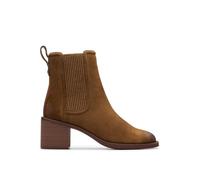 Clarks Women's Chamberly Top Chelsea Boot, Walnut Suede, 3 UK