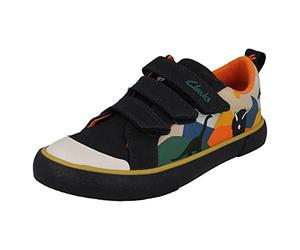 Clarks Childrens Animal Detailed Hook & Loop Canvas Shoes Foxing Play