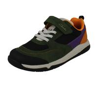 Clarks Childrens Clarks Casual Hook And Loop Fastening Trainers - Steggy Stride K - Green Combination - UK 13.5 Child - G