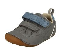 Clarks Childrens Clarks Casual Hook And Loop Strap Shoes Tiny Sky T - Grey - UK 3 Infant - F