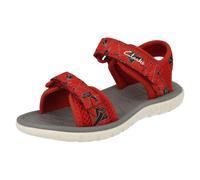 Clarks Childrens Clarks Casual Summer Sandals Surfing Tide - Red Combi - UK 4 Infant