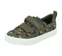 Clarks Childrens Clarks Hook & Loop Fastening Canvas Shoes City Bright - Olive Camo - UK 9.5 Child - F