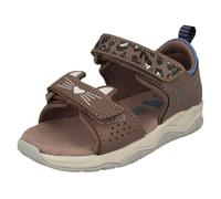 Clarks Childrens Clarks PLAYPRINT Big Cat Detailed Sandals Clowder Print T - Grey/Pink - UK 5.5 Infant