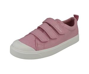 Clarks City Vibe Kid Textile Canvas in Wide Fit Size 11½ Pink