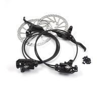 Clarks Clout Hydraulic Brake System - 2 Piston Front & Rear Brake Set and Rotors with Mineral Oil, Levers and Fittings, Black