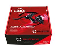 Clarks Cycle Systems Clout-1 Front & Rear Hydraulic Disc Brake Set, Including Rotors, Olives, IS Mounts