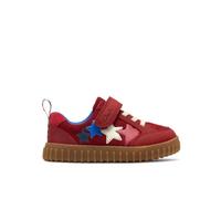 Clarks Cove Go Toddler Red Leather Trainers, Riptape | Size: 5-Standard Fit Clarks Red 5-Standard Fit