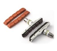Clarks Mountain Rim Brake Pads - Pair of 72mm Alloy Carrier Brake Pads with Replacement Inserts Compatible with Mountain Bikes Ideal for All Weathers
