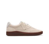 Clarks Craft Rally Ace Off White Suede Lace Up,trainers White 7.5-Standard Fit