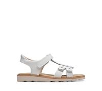 Clarks Crown Beat K Girls Infant Sandals 8.5 White Patent