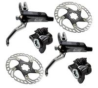 Clarks CRS C2 CNC 2-Piston Flat Mount Hydraulic Disc Brake Set - Black / Pair