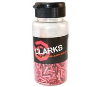 Clarks Cycle Systems Alloy Brake/Gear Inner Cable End Covers, Red, Dispenser Pot of 100