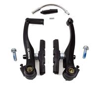 Clarks Single V-Brake Callipers - Pair of Black Aluminium Front & Rear Brake Callipers for V-Brake Systems Compatible with MTB and Hybrid Bikes