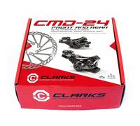Clarks Cycle Systems CMD-24 Mechanical Disc Brake Set, Including Rotors, IS Mounts, 180/160mm, Black