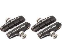 Clarks Cycle Systems CPS459 Road Elite Lightweight Wingless Alloy Carrier Interchangeable Brake Pads, Compatible with Campagnolo, Plus Extra Cartridge Pad Inset & Retaining Pins, 55mm (Pack of 2)