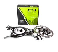 Clarks CRS C4 CNC 4-Piston Hydraulic Disc Brake Set - Black / Pair / 180/160mm Rotors